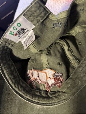 Embroidered Bison Hat from Eco Headwear. strap back Nature